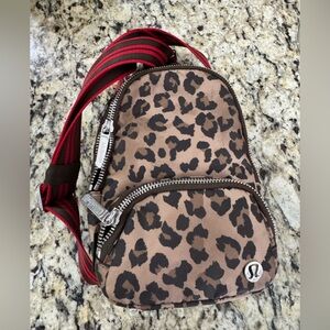 Lululemon Leopard Print Sling Backpack - Brown & Black
